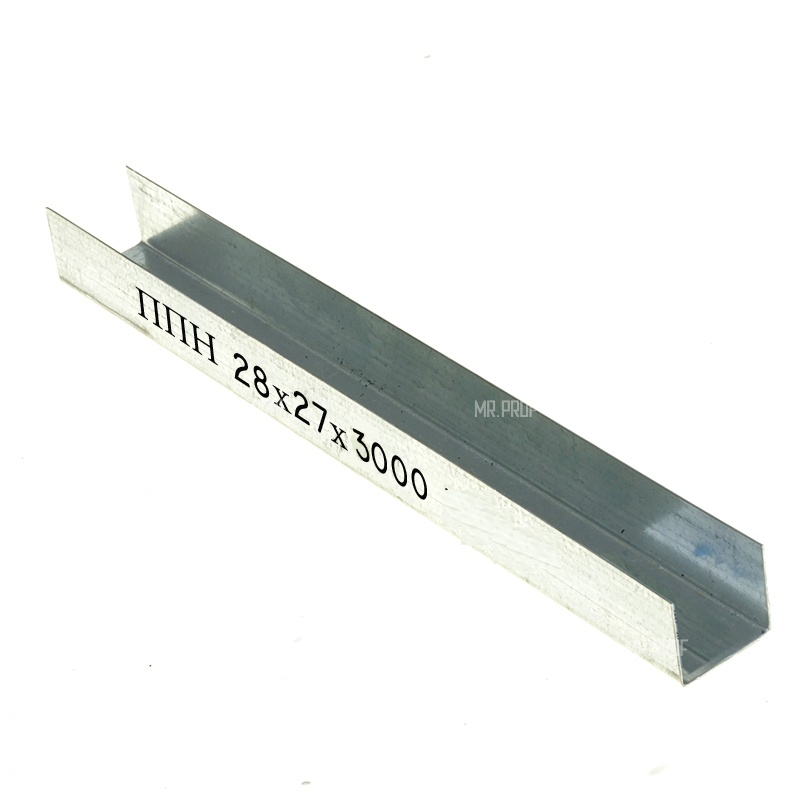Профиль потолочный направляющий Албес DIN PRIM 27х28 мм (0,55 мм) 3000 мм