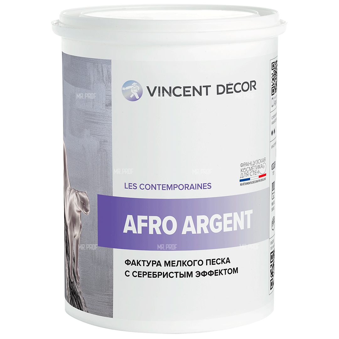 Фактурное покрытие Vincent Afro Argent 4.5 л