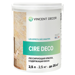 Лессирующая краска Cire deco Vincent Decor 2,5 л
